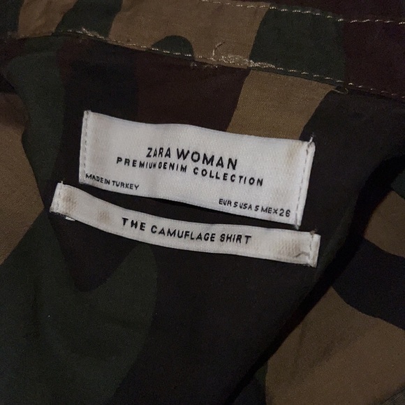 Zara Camo  Button Shirt Size Small - Picture 9 of 13